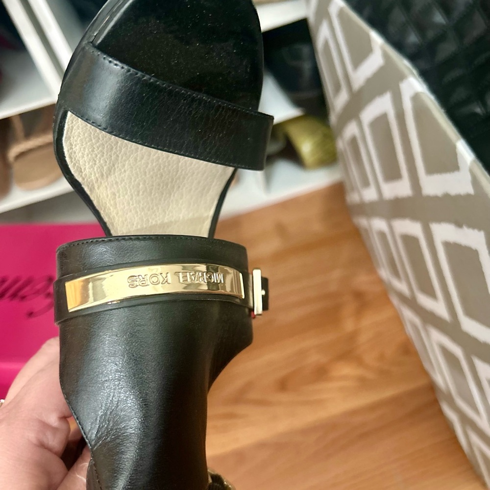 Michael Kors Black Heels with Gold Accent